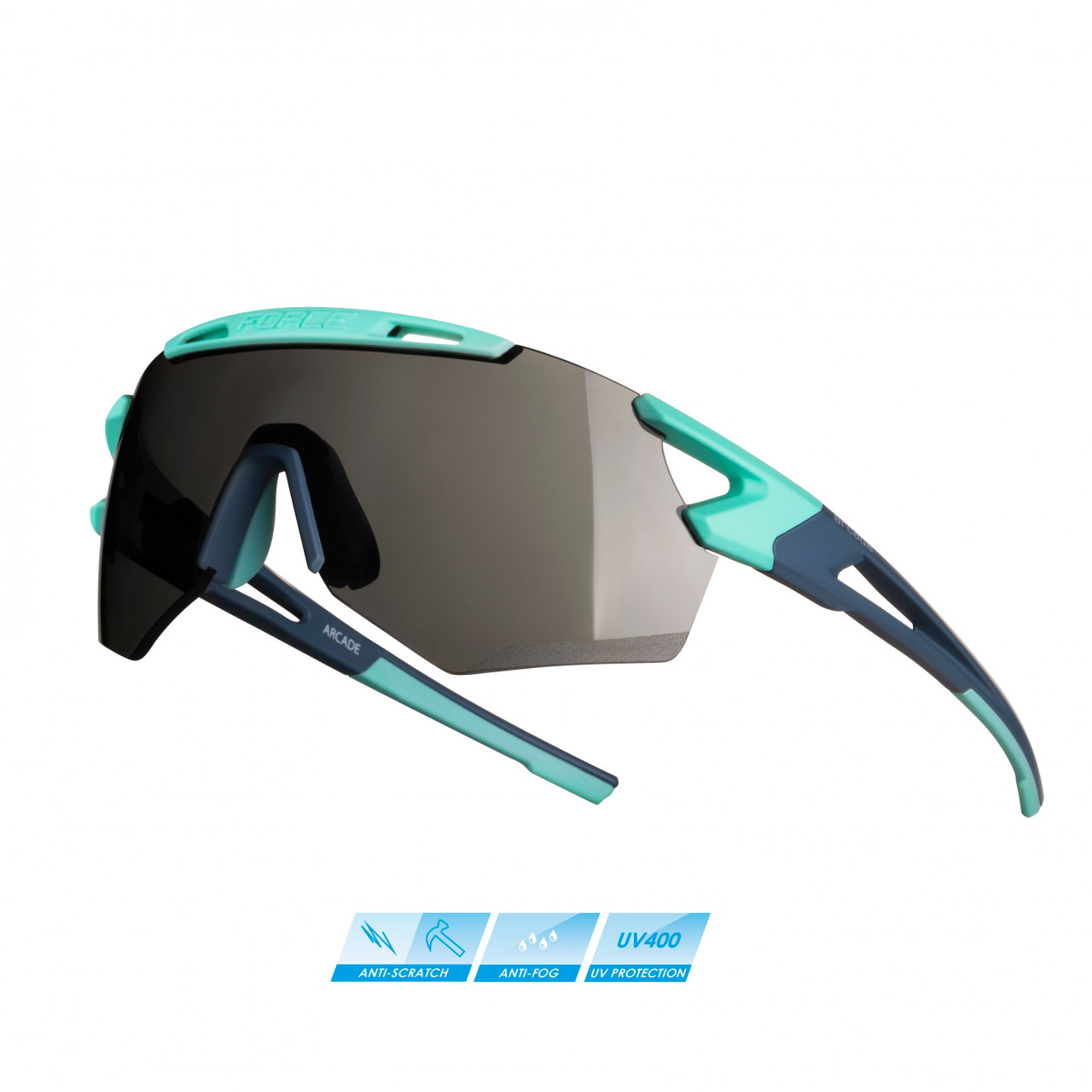 Force glasses F ARCADE, fluo-blue, blue polarized lenses