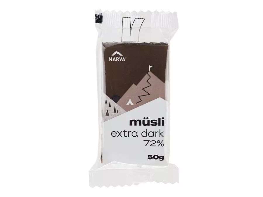 MARVA MÜSLI energy bar, 50 g, extra dark