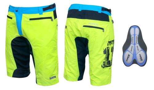 Shorts FORCE MTB-11 with sep. pad, fluo XXXL