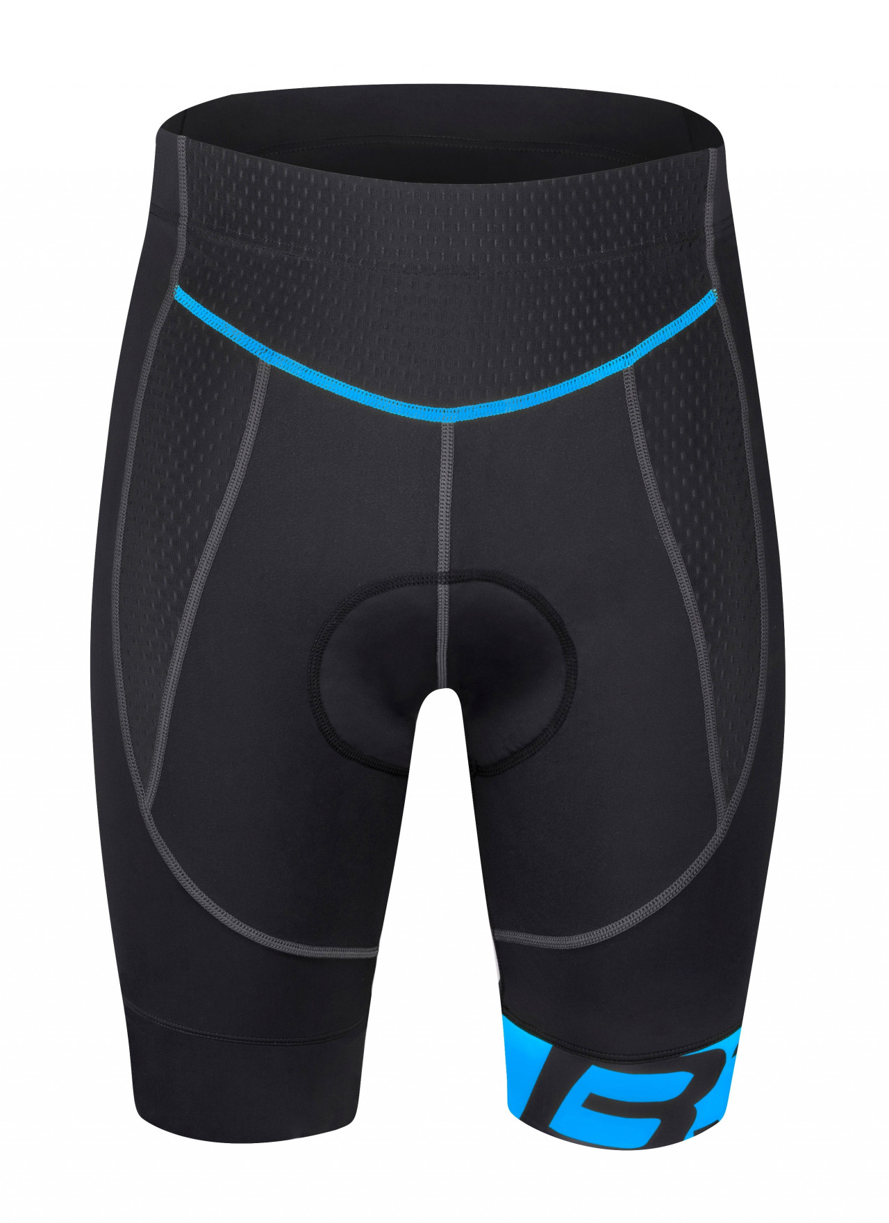 Shorts FORCE B30 to waist with pad, black-blue XXL