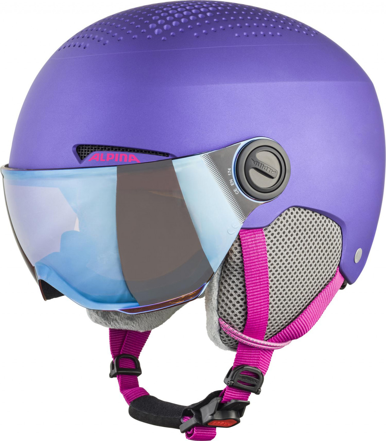 ALPINA Junior ski helmet ZUPO VISOR purple matt