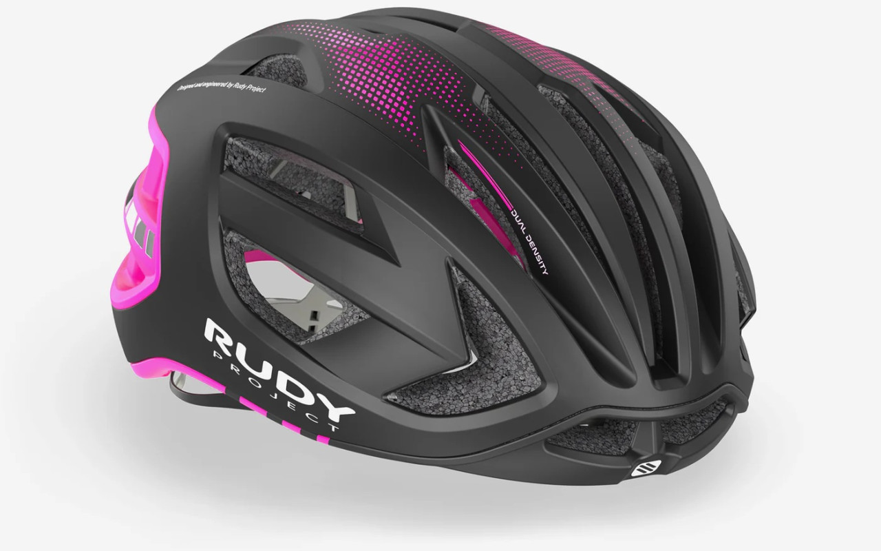 RUDY PROJECT kerékpáros sisak EGOS, FEKETE / RÓZSASZÍN FLUO-MATT