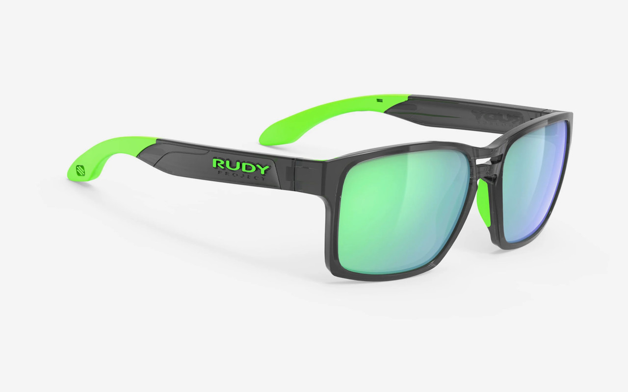 RUDY PROJECT sunglasses SPINAIR 57 Polarized, Frame - CRYSTAL GRAPHIT / Lenses - POLARIZED - HDR MULTILASER GREEN