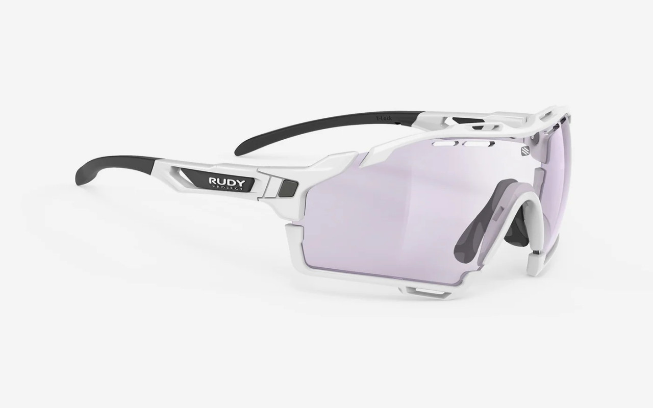 RUDY PROJECT sunglasses CUTLINE , IMPACTX™ PHOTOCHROMIC , Frame - WHITE GLOSS / Lenses - 2 LASER PURPLE