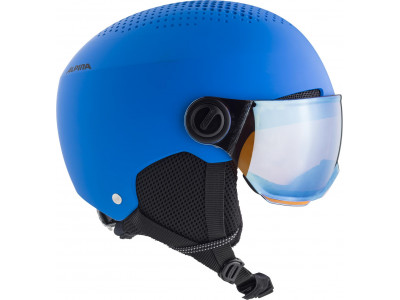 ALPINA Juniorská lyžiarska prilba ZUPO VISOR modrá matná - Veľkosť S (48-52 cm)