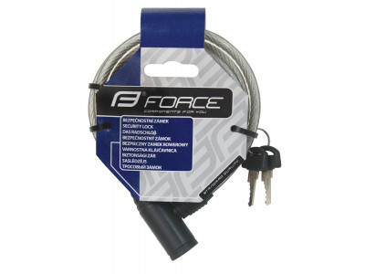 FORCE zámok ECO špirálový s držiakom 120cm / 8mm, číry