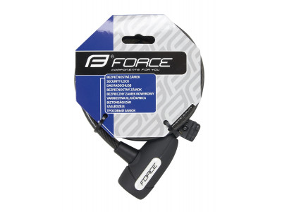 FORCE zámok LUX špirálový s držiakom 150cm / 10mm, čierny