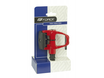 FORCE pedále nášľapné cestné + zarážky, červené