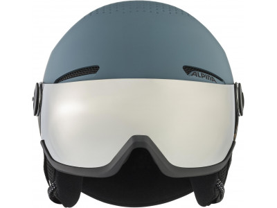 ALPINA Lyžiarska prilba ARBER VISOR Q-LITE dirt-blue - Veľkosť M (54-58 cm)