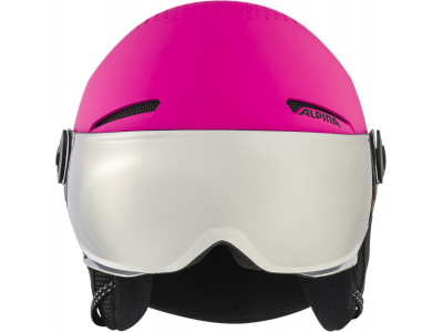 ALPINA Juniorská lyžiarska prilba ZUPO VISOR ružová matná - Veľkosť XS (48-52 cm)