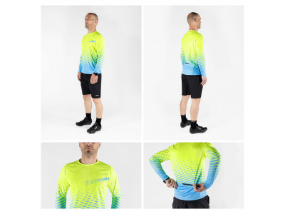 Force dres MTB ANGLE dl. rukáv, fluo-modrý