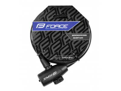 FORCE zámok STRONG špirálový s držiakom 180cm/12mm, čierny