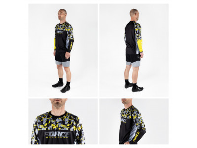 Force dres F RECKLESS dl. rukáv, čierno-žlto-sivý