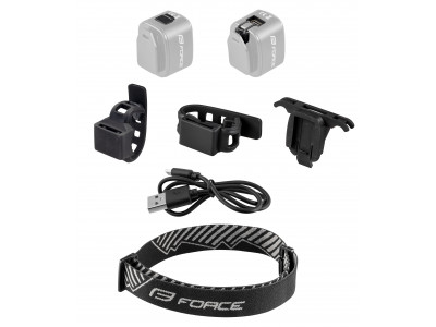 FORCE blikačka predná/zadná FLEA 200LM USB, čierna