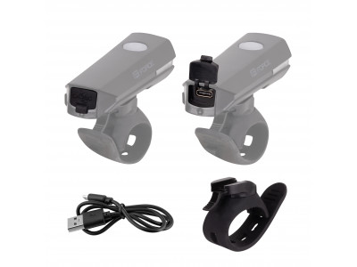 FORCE svetlo predné FLUX 200LM USB, čierne