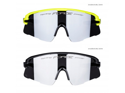 Force okuliare F AMBIENT 1x čierne + 1x fluo, čierne sklo SADA