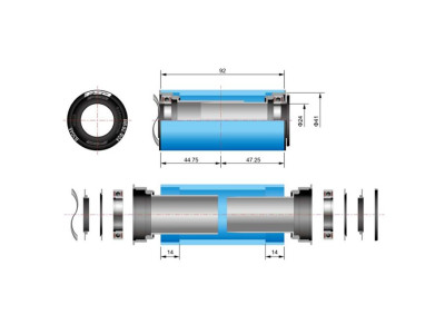 FSA stredové zloženie kľúk M/EXO 24mm MTB pre rám PF92 (BB-ALM92/SLE)