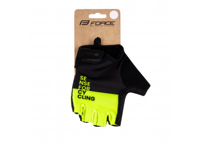 Force rukavice FINE, čierno-fluo
