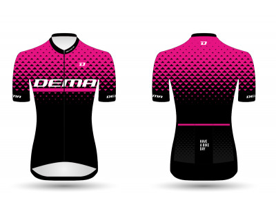 DEMA cyklistický dres dámsky black/magenta - S