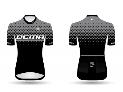 DEMA cyklistický dres pánsky black/gray - XXXL