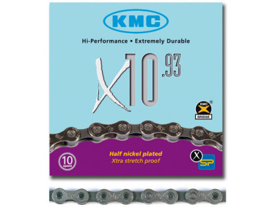 KMC Reťaz X 10 strieborno-čierna 114 článkov, box