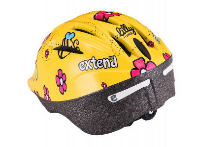 EXTEND prilba Extend LILLY žlté kvety, S/M (51-54cm)