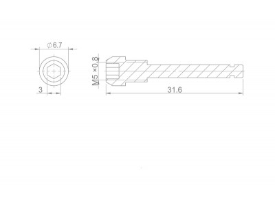 Extend zaisťovacia skrutka brzdových doštičiek M5 x 25-FORMULA , HOPE