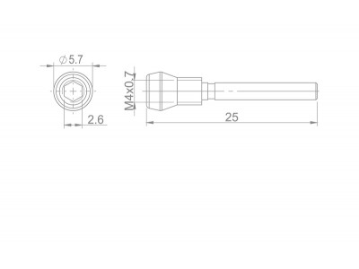 Extend zaisťovacia skrutka brzdových doštičiek M4 x 25-SRAM RED/FORCE/RIVAL