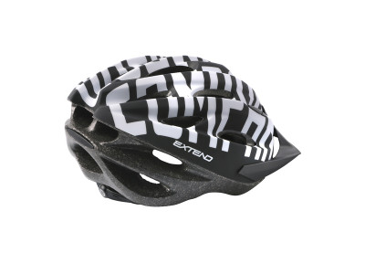 Extend prilba COMPAR Black-white M/L (58-61cm), matt