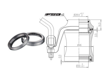 FSA hlavové zloženie ORBIT CE-CX 16.5mm alloy 1-1/8-OD 46