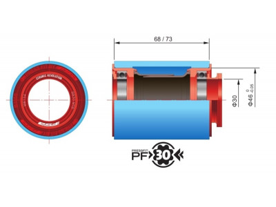 FSA stredové zloženie kľúk BB392EVO/BB30 MTB na PF30 BB-PF7000/CZ