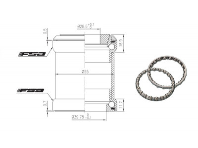 FSA hlavové zloženie Gravity 3 (E/E)-OD 55