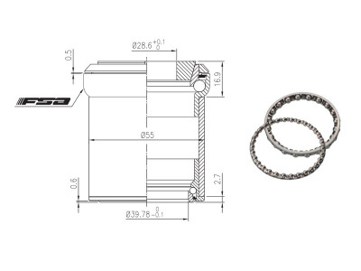 FSA hlavové zloženie 4 (E/I) 4mm alloy 1-1/8 to 1.5-OD 55