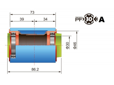 FSA stredové zloženie-adaptér BB386/BB30 na PF30A/BB30A Cannondale