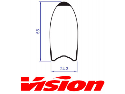 VISION predný ráfik METRON 55 RB TUBULAR 18H Sandblast