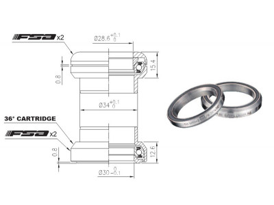 FSA hlavové zloženie ORBIT Equipe 7.5mm alloy 1-1/8-OD 34