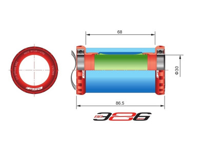 FSA stredové zloženie kľúk BB386EVO na BSA68mm EVO8681
