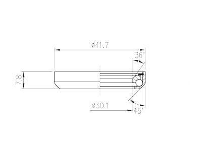 FSA ložisko hl. zloženia-TH-800 ACB 36°x45° 1-1/8 Single S MR075-OD 41.7