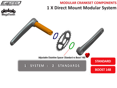 FSA kľuky MTB AFTERBURNER Modular DM 1x 32T - 170mm