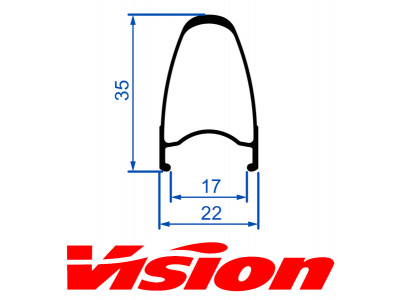 VISION zadný ráfik TEAM35 COMP SL RB CH blac 21H