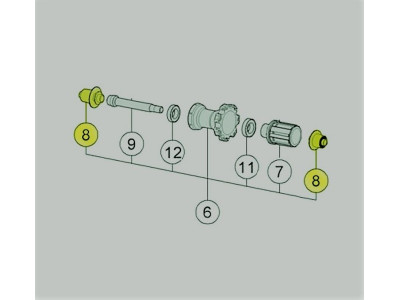 VISION koncovky (QR+X12) zadného náboja DB-CL U2115 EL322