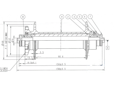Novatec D201SB-QR predný náboj, 6-dier, 32 dier, QR, OEM
