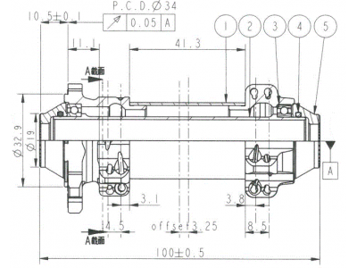 Novatec D411CB-12, predný náboj, 24 dier, 12x100, OEM