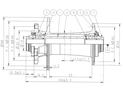 Novatec D791SB-12, predný náboj, 32 dier, 12x100, OEM