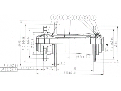 Novatec D791SB-15, predný náboj, 28 dier, 15x100, OEM