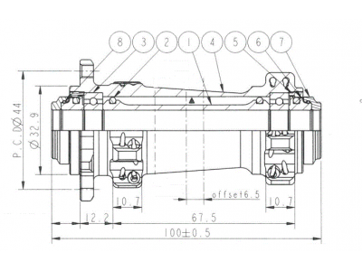Novatec XDS641SB/A-15 predný náboj, 6-dier, 28 dier, 15x100 mm, OEM