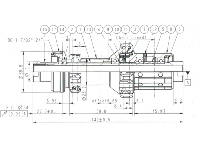 Novatec D412CB-CL-X12-A6A-ABG-11S, zadný náboj, 28 dier, 12x142, Shimano HG, OEM