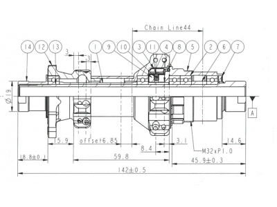 Novatec D412CB-X12-A4A-XDR, zadný náboj, 28 dier, 12x142, Sram XDR, OEM
