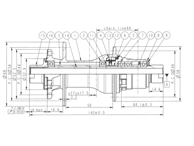Novatec Hub D792SB-X12-A4A-S11(XD), zadný náboj, 28 dier, 12x142, Sram XD, OEM
