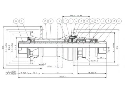 Novatec D792SB-X12-A6A-XDR, zadný náboj, 24 dier, 12x142, SRAM XDR, OEM